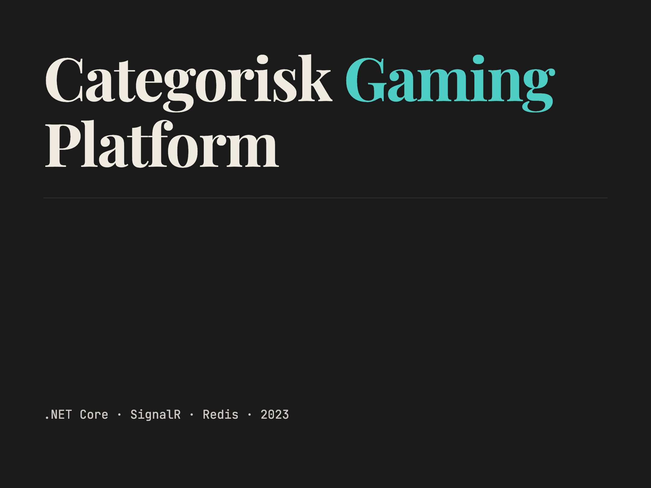 Categorisk Gaming Platform