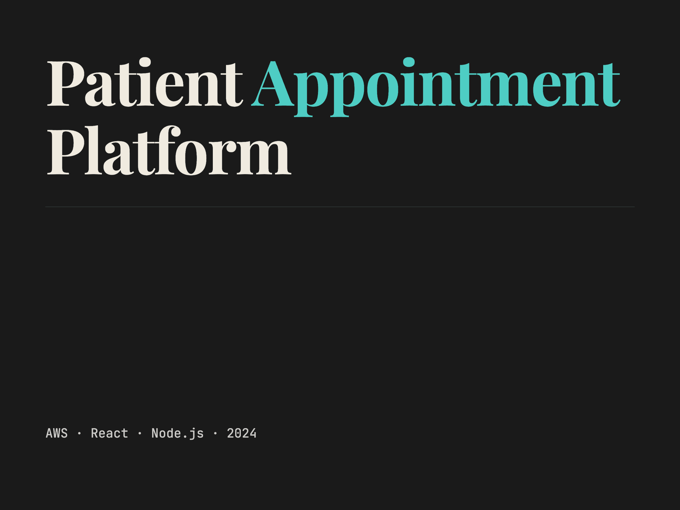 Patient Appointment Platform